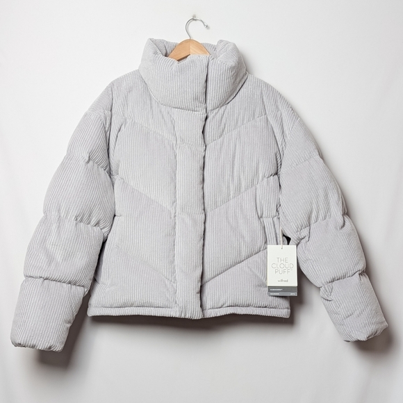 NWT WILFRED Cloud Puff Coat Gull Grey Cush Cord Corduroy Jacket M Aritzia - Picture 10 of 14